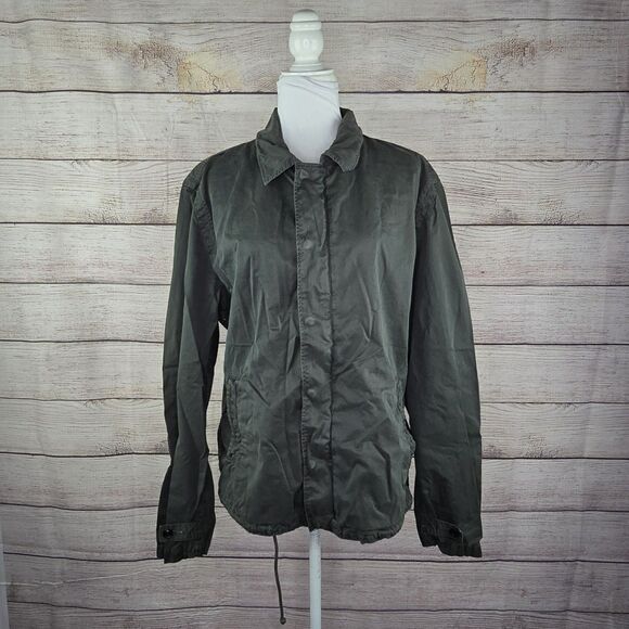 J. Crew Men's Washed Worn Broken In Zip Snap Front Chino Deck Barn Jacket Large - Picture 1 of 8